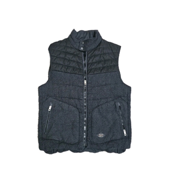 Rag & Bone Puffer Vest Black / Charcoal Wool Men's Size XL - Picture 1 of 8